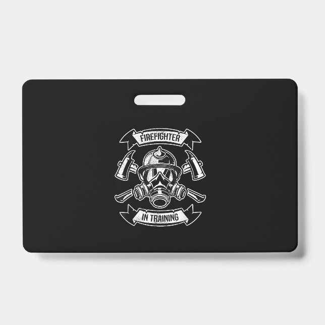 Firefighter In Training Axe Gas Masks Aspirant Badge (Front)