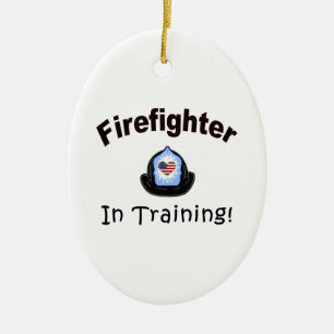 Firefighter In Training Ceramic Ornament
