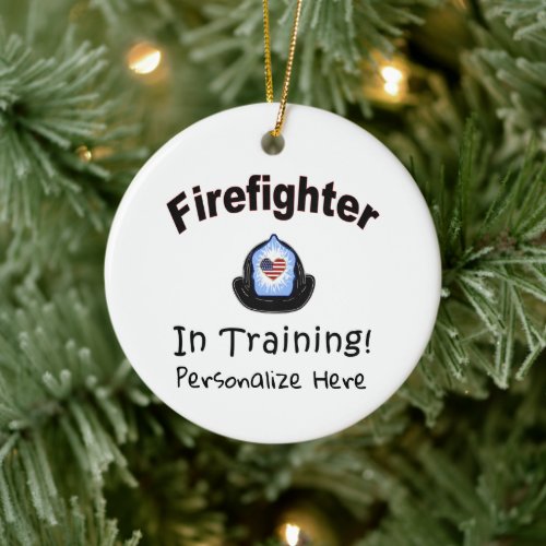 Firefighter In Training Ceramic Ornament