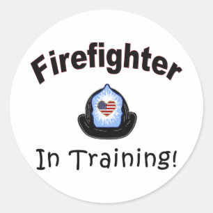 Firefighter In Training Classic Round Sticker