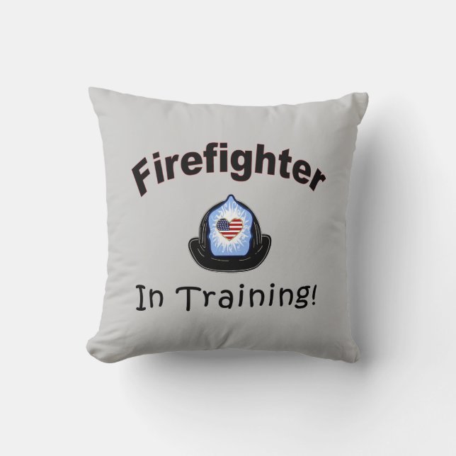 Firefighter In Training Throw Pillow (Front)