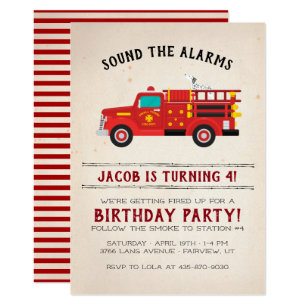 Fireman Birthday Invitations Zazzle