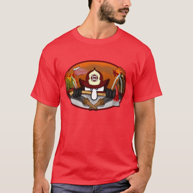 Firefighter Kilroy Red-Hot T-shirt (Front)