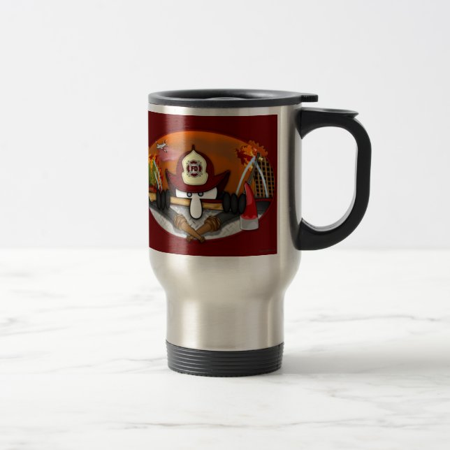 Firefighter Kilroy Travel Mug (Right)