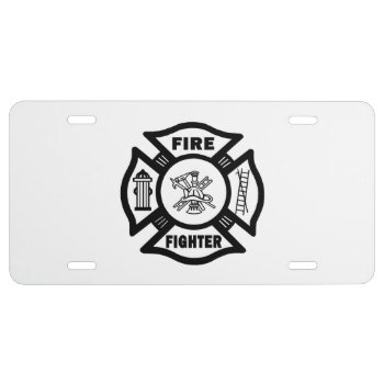 Firefighter License Plate by bonfirefirefighters at Zazzle