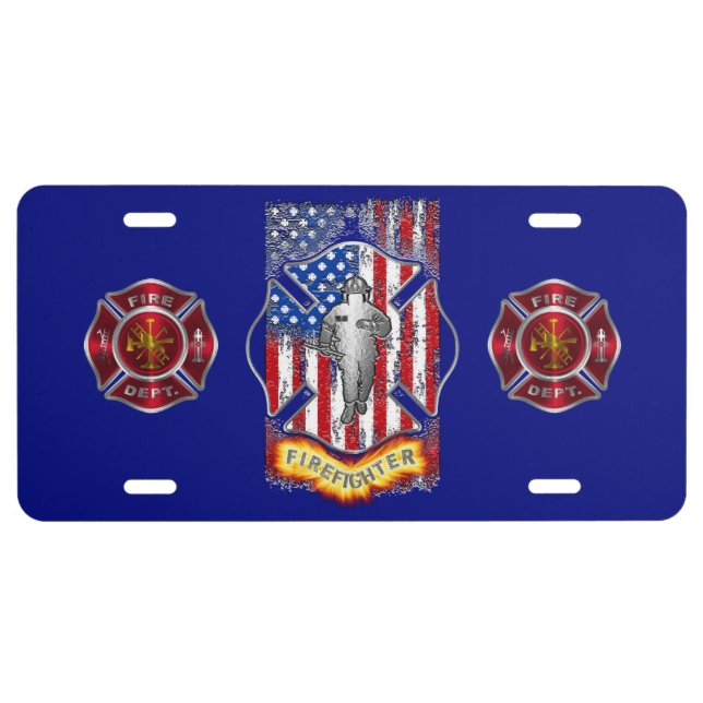 FIREFIGHTER    LICENSE PLATE (Front)