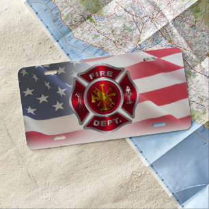 FIREFIGHTER LICENSE PLATE
