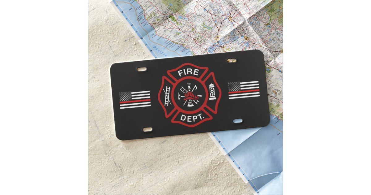 Firefighter License Plate Zazzle