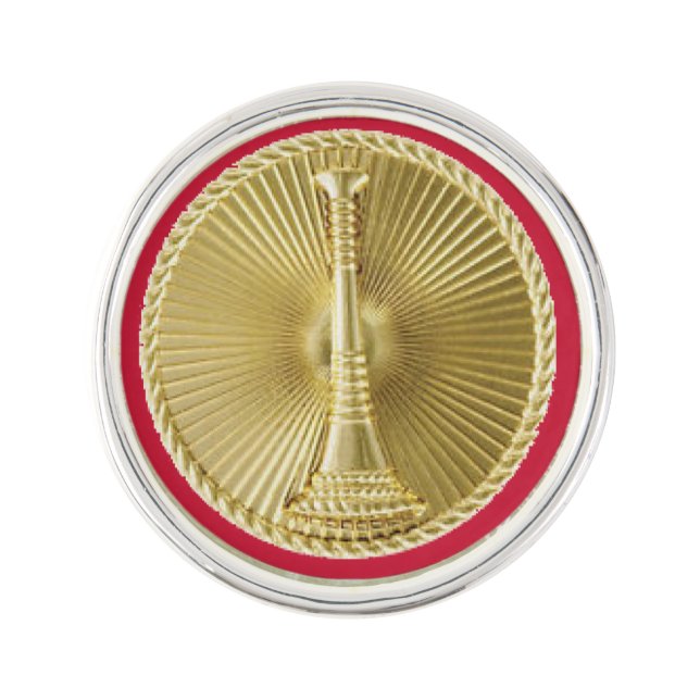 Firefighter Lieutenant 1 Bugle Medallion Lapel Pin (Front)