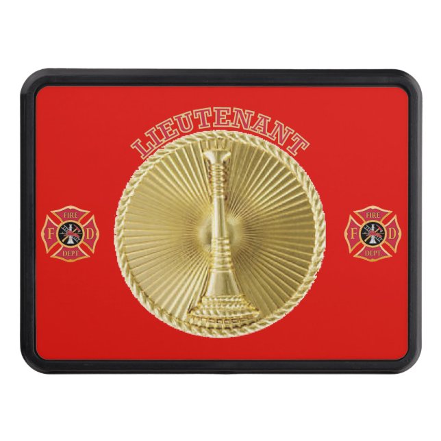 Firefighter Lieutenant Medallion Hitch Cover (Front)