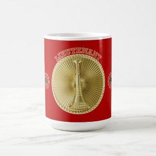 Firefighter Lieutenant’s Gold Bugle Medallion Coffee Mug
