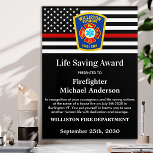 Firefighter Life Saving Award Department Logo Acrylic Print