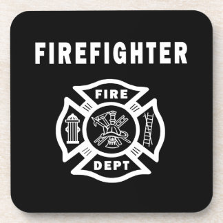 Firefighter Logo Beverage Coaster