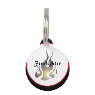 Firefighter Logo Flame     Pet ID Tag