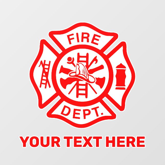 Firefighter Logo Personalized Wall Decal (Front)