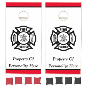Firefighter Logo Property Cornhole Set