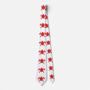 firefighter logo red silhouette neck tie