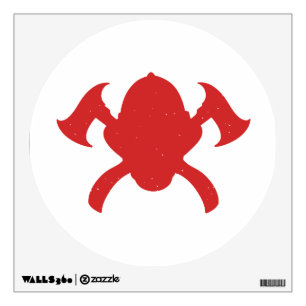 firefighter logo red silhouette wall decal