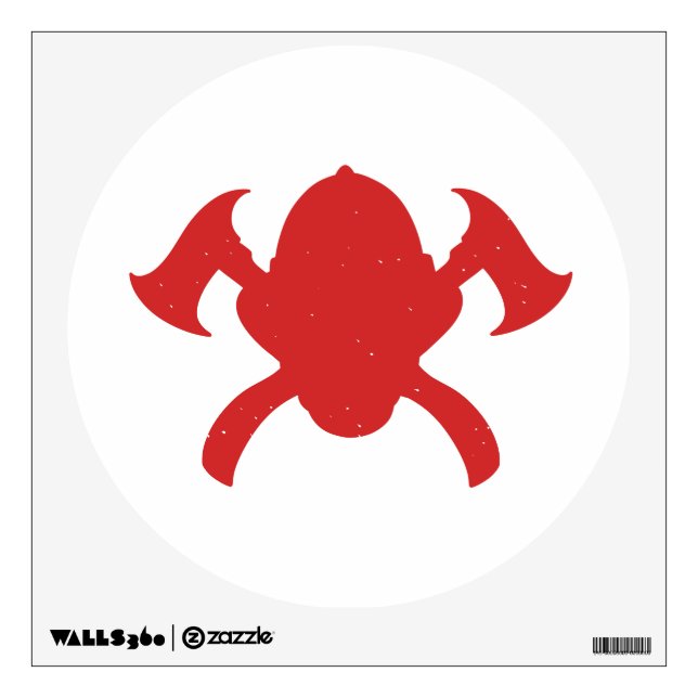 firefighter logo red silhouette wall decal (Front)