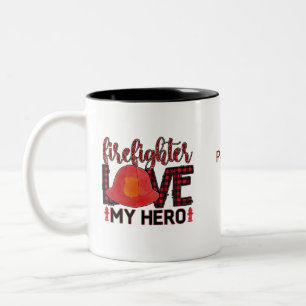 Firefighter Love my Hero Two-Tone Coffee Mug