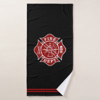 New Fire Dept Firefighter Beach Bath Pool Gift Towel Fireman Emblem Shield Brave