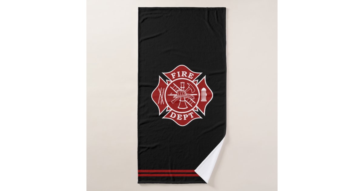 Firefighter Maltese Cross Bath Towel | Zazzle