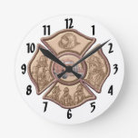 Firefighter Maltese Cross custom name clock