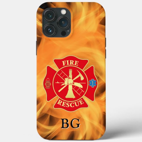 Firefighter Maltese Cross Fire Rescue Fire iPhone 13 Pro Max Case