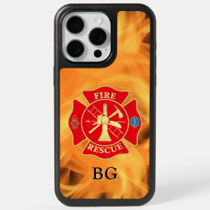 Firefighter Maltese Cross Fire Rescue Fire Flame iPhone 15 Pro Max Case