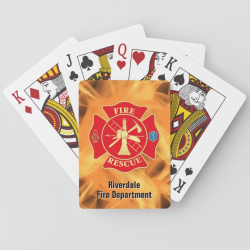 Firefighter Maltese Cross Fire Rescue Fire Playing Cards