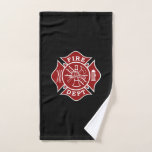 Firefighter Maltese Cross Hand Towel at Zazzle