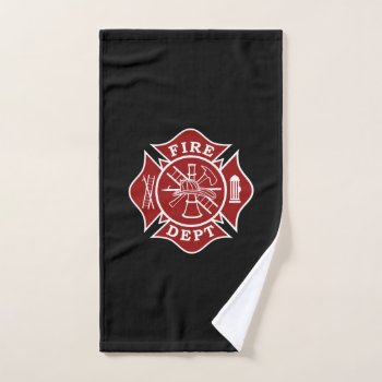 Firefighter Maltese Cross Hand Towel by TheFireStation at Zazzle