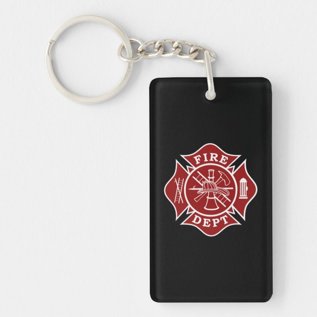 Firefighter Maltese Cross Keychain (Front)