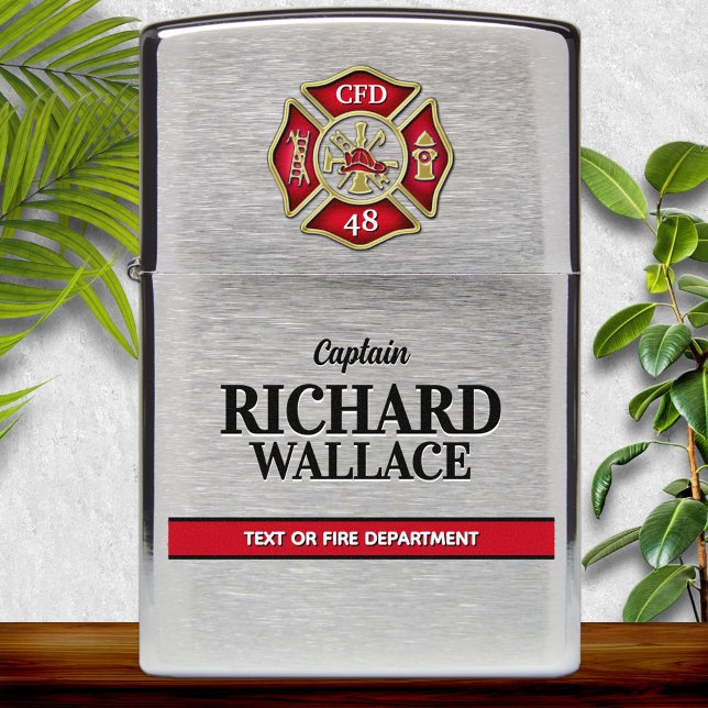 Firefighter Maltese Cross Personalized Zippo Lighter (Creator Uploaded)