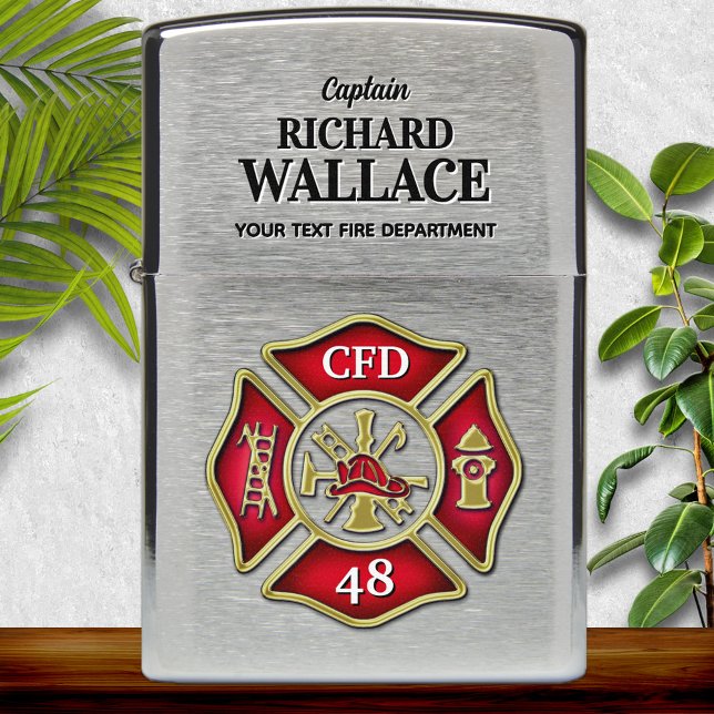 Firefighter Maltese Cross Personalized Zippo Lighter (Creator Uploaded)