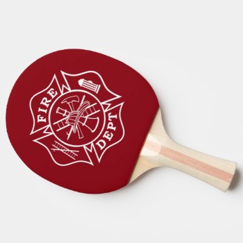 Firefighter Maltese Cross Ping Pong Paddle by TheFireStation at Zazzle