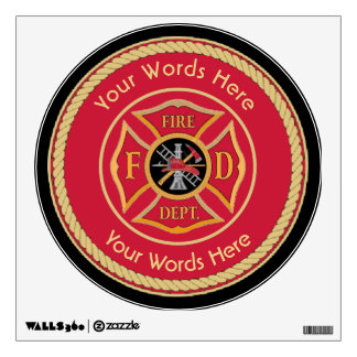 Firefighter Maltese Cross Rope Shield Universal Wall Sticker