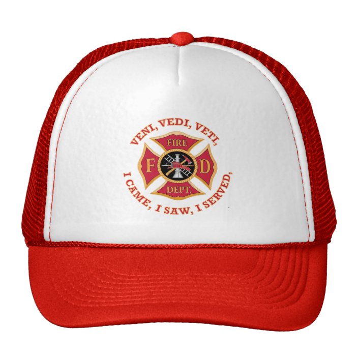 Firefighter Maltese Cross Veteran Trucker Hats