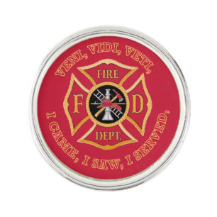 Firefighter Maltese Cross VVV Lapel Pin