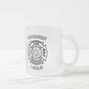 Firefighter Maltese Personalized Frosted Beer Mug