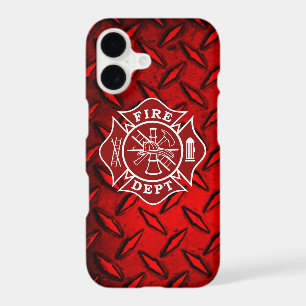 Firefighter Maltese Phone Case with Diamond Plate