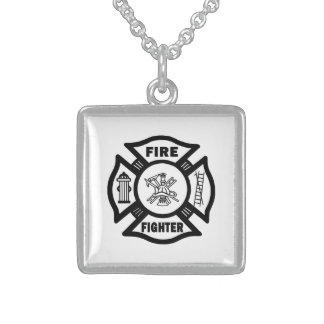 Firefighter Maltese Sterling Silver Necklace