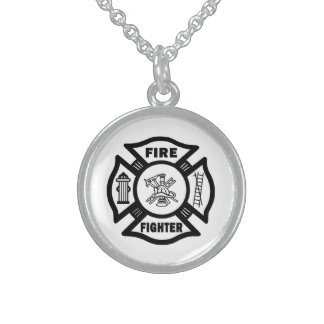 Firefighter Maltese Sterling Silver Necklace