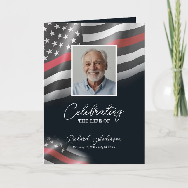 Firefighter Memorial Bifold Funeral Program (Front)