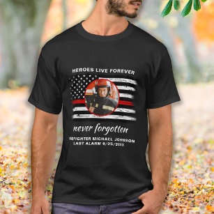 Firefighter Memorial Fallen Fireman Thin Red Line T-Shirt