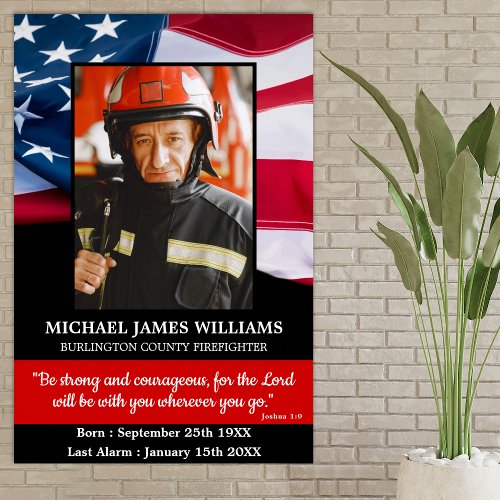 Firefighter Memorial Keepsake Fireman Funeral Poster