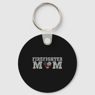 Firefighter Mom Fireman Gift Proud Firefighter Quo Keychain