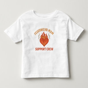 Firefighter Mom Heart Flames Design Toddler T-shirt