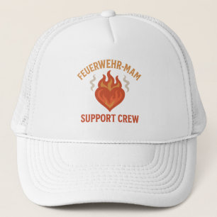 Firefighter Mom Support Crew - Proud Fire Family Trucker Hat