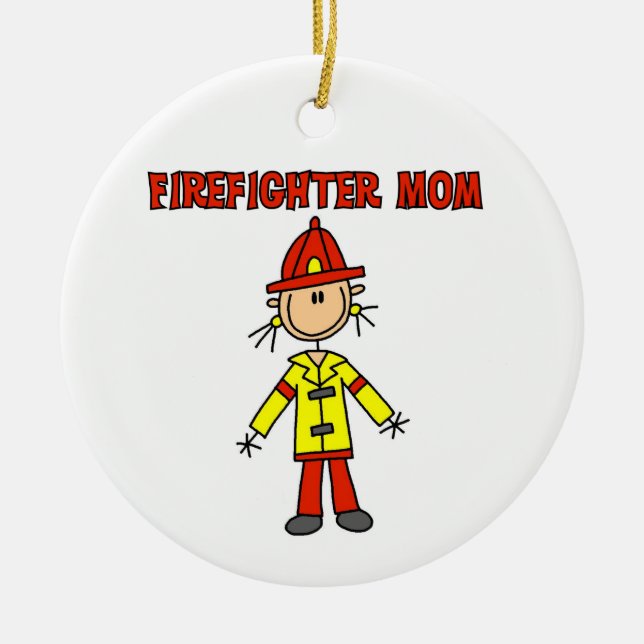 Firefighter Mom T-shirts and Gifts Ceramic Ornament (Front)